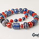 Beads short blue and red coral. Necklace. Grafoli jewellery. Online shopping on My Livemaster.  Фото №2