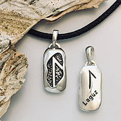 Фен-шуй и эзотерика handmade. Livemaster - original item Laguz Rune Amulet-See the secret, silver pendant, handmade. Handmade.