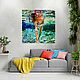 A bright decorative summer painting of a girl in the sea. Pictures. House of the Sun (irina-bast). My Livemaster. Фото №4