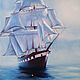 Painting with a ship and the sea Calm 40*60 cm, Pictures, Chekhov,  Фото №1