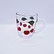 Mug with painting ' Juicy cherry'. Mugs and cups. Elena.nikk.77 (craftswomens). Online shopping on My Livemaster.  Фото №2