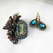 Украшения handmade. Livemaster - original item Jewelry sets: SIBIRIADA. Brooch and earrings.. Handmade.
