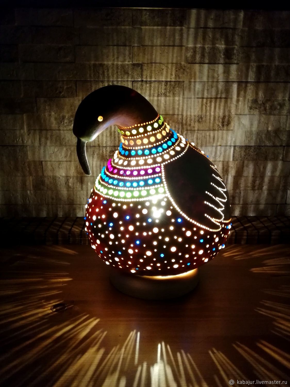  настольная лампа ночник птица, эко светильник в стиле бохо, Ночники, Айдын,  Фото №1