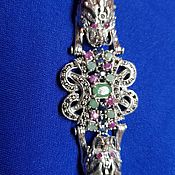 Стильное кольцо " Элизабет" с розовым рубином в серебре 925 пробы