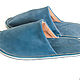 Order Men's home Slippers Kyoto blue. Мастерская VR. Livemaster. . Slippers Фото №3