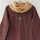Brown linen blouse oversize, Blouses, Tomsk,  Фото №1