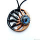 Order Pendant, wood and glass 'Distant galaxy' (Eben). OakForest Wooden Jewelry. Livemaster. . Pendants Фото №3
