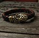 Leather wristband - zodiac sign Leo. Bead bracelet. Mint Tiger (MintTiger). My Livemaster. Фото №6