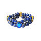 Bracelet made of lapis lazuli with crystals, Bead bracelet, Moscow,  Фото №1