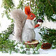 Order Winter squirrel – toy interior / protein felted wool /felt. Woolen Zoo. Livemaster. . Felted Toy Фото №3