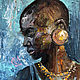 African woman, oil portrait. Pictures. myfoxyart (MyFoxyArt). Online shopping on My Livemaster.  Фото №2