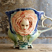 Посуда handmade. Livemaster - original item Fabulous flower. Porcelain mug. Handmade.