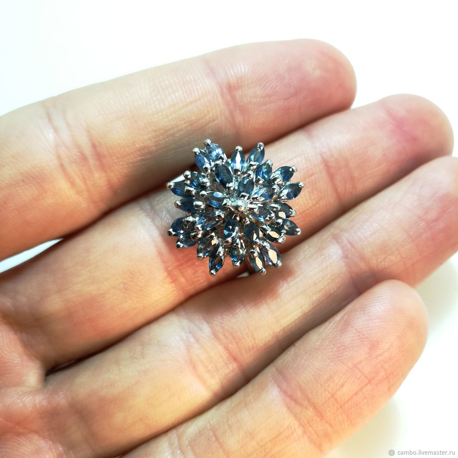 Ring 'snowflake' light blue sapphires, Rings, Moscow,  Фото №1