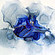 Абстрактная картина спиртовыми чернилами Синее море 50х70. Картины. Valery Art / Валерия Дмитриева. Интернет-магазин Ярмарка Мастеров.  Фото №2