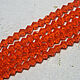 Biconuses 3 mm 60 pcs on a string Orange, Beads1, Solikamsk,  Фото №1