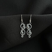 Украшения handmade. Livemaster - original item Dangling earrings with stones, lace frivolite earrings. Handmade.