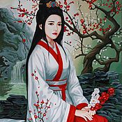 Картины и панно handmade. Livemaster - original item Pictures: Young geisha. Handmade.