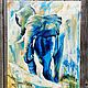 Blue elephant. Interior series. Pictures. Irene's gallery. Oil paintings.. Online shopping on My Livemaster.  Фото №2
