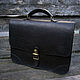 Leather briefcase in business fashion style.Umberto. Brief case. Labour. Online shopping on My Livemaster.  Фото №2