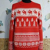 Мужская одежда handmade. Livemaster - original item New Year`s sweater 