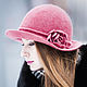  Шляпа с розой. Шляпы. Мария Метель - шляпки, броши, сумки!. Интернет-магазин Ярмарка Мастеров.  Фото №2