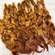 Материалы для творчества handmade. Livemaster - original item Natural hair for dolls (Copper). Handmade.