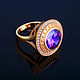 Эксклюзивное кольцо с бриллиантами и аметистом