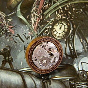 Украшения ручной работы. Ярмарка Мастеров - ручная работа Кольцо стимпанк "Clockwork" с часовым механизмом.. Handmade.