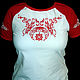 T-shirt with embroidery `Vesnyana`. Raglan sleeve. Embroidery.
