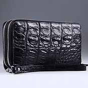 Сумки и аксессуары handmade. Livemaster - original item Clutch bag in crocodile leather with two zippers IMA0002B35. Handmade.