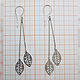 Заказать  Листочки на цепочке серебряные. MYUBI Silver Jewelry. Ярмарка Мастеров. . Серьги-продевки Фото №3