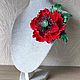 Брошь из кожи  Мак Украшения из кожи. Брошь-булавка. Украшения из кожи, ткани и меха Ермоленко Олеси. Ярмарка Мастеров.  Фото №5