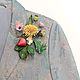 Брошь цветы из кожи Одуванчик. Дорожка в лето. Брошь-булавка. Кожаные украшения. Светлана Чалая.. Ярмарка Мастеров.  Фото №6