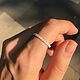 Тонкое серебряное кольцо с дорожкой из бежевых нано опалов. Кольца. threeicejewellery. Интернет-магазин Ярмарка Мастеров.  Фото №2