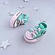 Order Booties sneakers for the birth of a boy, mint. 0-1 months. babyshop. Livemaster. . Babys bootees Фото №3