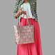 Beach tote bag, pink summer bag for women, , mosaic, 330, Tote Bag, Saratov,  Фото №1