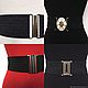 Belt-elastic Textured Black h-60mm, woven, different buckles to choose. Belt. elastic belt. Online shopping on My Livemaster.  Фото №2