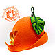 'Orange' Hat for baths and saunas. Textiles for a bath. Olga Izgorodina. Ярмарка Мастеров.  Фото №4