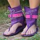 Sandals high purple with pink suede. Sandals. Katorina Rukodelnica HandMadeButik. Online shopping on My Livemaster.  Фото №2