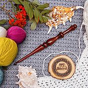 Материалы для творчества handmade. Livemaster - original item Crochet hook made of Siberian cedar wood 5mm. K33. Handmade.