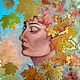 Painting Girl in golden leaves oil potal. Pictures. Yulia Berseneva ColoredCatsArt. Online shopping on My Livemaster.  Фото №2