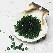 Материалы для творчества handmade. Livemaster - original item Faceted beads 3/2 mm Green 80 pcs. Handmade.