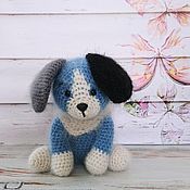 Куклы и игрушки handmade. Livemaster - original item Blue puppy dog knitted plush soft toy. Handmade.