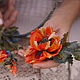 Tutorial orange "Poppy". Necklace. Swetlana Rohloff. Perlenrose. My Livemaster. Фото №4
