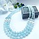 Necklace made of natural aquamarine and pearls, Necklace, Moscow,  Фото №1