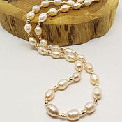 Работы для детей, handmade. Livemaster - original item Beads Pearls and beads Rose gold 56 cm. Handmade.