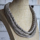 Linen necklace natural gray marine style linen boho eco ethno. Necklace. Ritasdreams (ritasdreams). My Livemaster. Фото №4