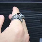 Кольцо с горным хрусталём, 20 размера "Замок" серебро