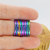 Украшения handmade. Livemaster - original item 19 R. Thin steel ring titanium oxide Rainbow. Handmade.