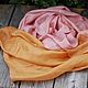 Silk scarf 'Flower soft' pink yellow eco dyeing, Scarves, Moscow,  Фото №1